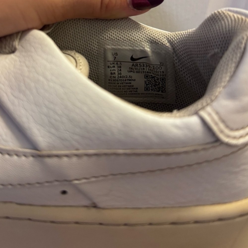 Nike Air Force 1 White Sneakers Platform - Picture 4 of 5